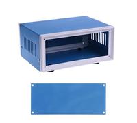 Scatola di giunzione blu in metallo rettangolare custodia elettronica scatola di prevenzione fai da te alloggiamento di alimentazione resistente alla corrosione scatole di immagazzinaggio elettronico