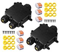 Scatola di giunzione elettrica da esterno impermeabile IP68 di qualità professionale - Scatola di giunzione a 3 vie sicura al 100% - Set di 2