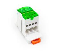 Scatola di giunzione for guida DIN UKK-80A, 1 pezzo, morsettiera ad alta corrente 80A 500V 1 ingresso-7 uscite for quadri elettrici(UKK-80A-GREEN)
