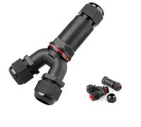 Scatola di Giunzione Impermeabile a Forma di Y, Connettore per Cavo a 3 Vie in Nylon Ip68, Connettore per Cavo Esterno, Nero, per Cavo Da 8mm a 16mm