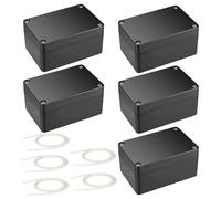 Scatola di giunzione impermeabile IP66, scatola di progetto elettronica nera, alloggiamento accessori elettrici in plastica, scatola di giunzione esterna, 5 pezzi, 58 x 83 x 34 mm