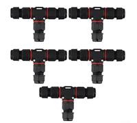 Scatola di giunzione impermeabile IP68 a forma di T con design a 3 pin per applicazioni esterne, realizzata in materiale ABS e PVC, nominale 400 V 16 A per