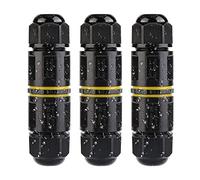 Scatola di Giunzione Impermeabile IP68,Vegena Connettore Stagno 5 Poli,Scatola di Giunzione Esterno,Manicotto di Collegamento Cavo per Diametro del Cavo Ø 4-11 mm,3-Pack