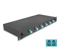 DELOCK 66998 - Scatola di giunzione in fibra ottica da 19'', 6x LC duplex OM3, 1
