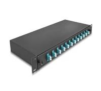 Scatola di giunzione in fibra ottica Delock 19 12x LC duplex OM3 1U completamente assemblata e pronta per la giunzione