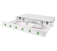 DIGITUS FO Splice Box 6 accoppiatori - LC/APC - OS2-1U 19 Pollici - Duplex monomodale - con Cassetta di Giunzione - Montaggio a Rack - Grigio