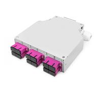 Scatola di giunzione per guida DIN, 6x SC Duplex, Multimodale, OM4, con cavi di collegamento e connettori
