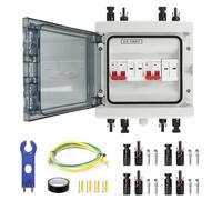 Scatola di Giunzione Solare Fotovoltaica, 1000V 40A Solar PV Combiner Box 2 in 2 out Scatola di Distribuzione Impermeabile, Interruttore Fotovoltaico con Spina Solare per Esterni Sistema Solare