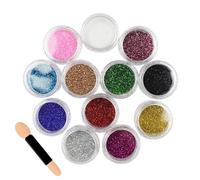 Scatola di Glitter Sottili Con Bacchetta in Spugna a Doppia Testa - Glitter a Due Colori per Unghie, Trucco e Fai Da Te