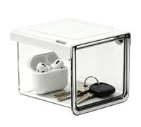 Scatola di immagazzinaggio a specchio Contenitore trasparente adesivo | organizzatore di trucco per cassetto dell'armadio a specchio per le donne inquilini Dentifricio fermagli per capelli