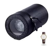 Scatola di immagazzinaggio automatica per orologi con 2 cuscini e motore silenzioso, 3 modalità di controllo, custodia da tavolo per donne e uomini, orologio meccanico marrone