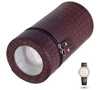 Scatola di immagazzinaggio automatica per orologi con 2 cuscini e motore silenzioso, 3 modalità di controllo, custodia da tavolo per donne e uomini, orologio meccanico marrone