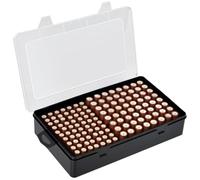 Scatola di immagazzinaggio batteria per 134 batterie AA e AAA, scatola di organizzazione del garage portatile, adatta per casa, cucina, magazzino, nero (batterie non incluse)