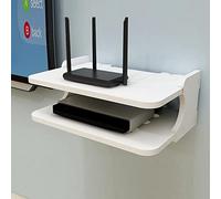 Scatola di immagazzinaggio del Router di WiFi, scaffale a Parete Galleggiante a Doppio Strato, Scatola TV Senza Pugni, Decorazione da Parete