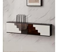Scatola di immagazzinaggio del router WiFi wireless, scatola di immagazzinaggio della mensola montata a parete con gestione dei cavi, scatola di legno con staffa decorativa di potere appesa in