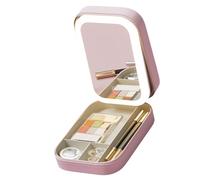 Scatola di immagazzinaggio del trucco illuminata a LED Scatola di immagazzinaggio dei monili attrezzata della luce del LED e degli occhiali di trucco Combo per le donne moderne