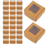 Scatola di immagazzinaggio di carta Kraft da 50 pezzi con finestra trasparente