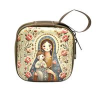 Scatola di immagazzinaggio di gioielli religiosi sacchetti del rosario cattolico portamonete con chiusure lampo borsa portatile per cuffie donne uomini sacchetto del rosario cattolico, A, Taglia unica