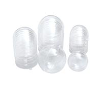 Scatola di immagazzinaggio di plastica trasparente rotonda decorata rotonda