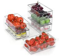 Scatola di immagazzinaggio Frigo Trasparente, Set di 6 Organizzatore Frigo,Impilabile Organizzatore Frigo per Frigorifero, Cucina, Guardia Pastore, Armadi e Controsoffitti, 25,5 x 14,56 x 7,65 cm