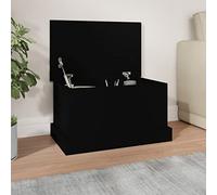 Scatola di immagazzinaggio nera 50x30x28 cm Ingegnerizzato Legno Arredamento,Armadi & Stoccaggio,Cassapanche di stoccaggio