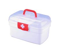 Scatola di immagazzinaggio per medicinali, 2 Strati Scatola di Medicina Contenitore con Maniglia, Kit di Pronto Soccorso Portatile per Medicinali di Emergenza Multifunzione