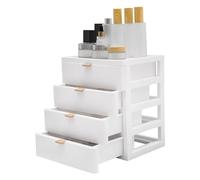Scatola di immagazzinaggio per ufficio a 4 piani, organizer da scrivania con cassetto, PP scatola portaoggetti per cosmetici, per riporre libri, gioielli, cosmetici, snack, articoli vari, ecc