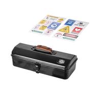 Scatola di immagazzinaggio portatile esterna del metallo con adesivi personalizzati per gli appassionati di campeggio e viaggi Custodia per il trasporto all'aperto