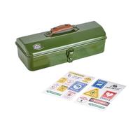 Scatola di immagazzinaggio portatile esterna del metallo con adesivi personalizzati per gli appassionati di campeggio e viaggi Custodia per il trasporto all'aperto