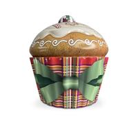 Scatola di Latta a forma di un cupcake natalizio, budino, scatola di biscotti, decorazione, box, scatola 20x18 cm, volume 1,5 L
