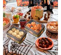Scatola Di Latta Di Cookie Halloween - 7.3x5.2x2.6 Pollici Conservazione In Metallo | Contenitore Ddi Archiviazione Rettangolare, Portatile, Tins | Barattoli Per Biscoti Ddi Latta Con Coperchi
