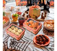 Scatola Di Latta Di Cookie Halloween - 7.3x5.2x2.6 Pollici Conservazione In Metallo | Contenitore Ddi Archiviazione Rettangolare, Portatile, Tins | Barattoli Per Biscoti Ddi Latta Con Coperchi