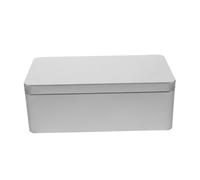 Scatola di Latta Rettangolare Argento in Lamiera con Coperchio per Tè | Contenitore per Tè Nero, Facile da Pulire, Non Si Deforma Né Si Rompe, Look Chic