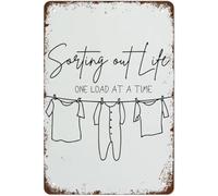 Scatola di latta vintage in alluminio e metallo "SortingLife One Load at A