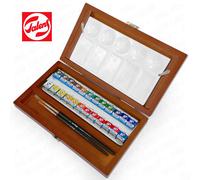 Scatola Di Legno Con 24 Colori Acquerello Royal Talens Van Gogh E Pennello