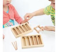 Scatola di legno con fuso per la matematica per bambini che studiano a casa,
