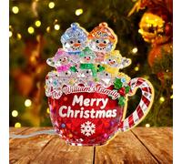 Scatola di luce a LED personalizzata di puppetto di neve nonna, nonno, nonni e nipoti, nipoti della famiglia personalizzati Nome di Natale puppetto di neve nonna lampada di luce notturna (style10)