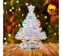 Scatola di luce a LED personalizzata di puppetto di neve nonna, nonno, nonni e nipoti, nipoti della famiglia personalizzati Nome di Natale puppetto di neve nonna lampada di luce notturna (style18)