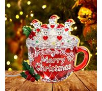 Scatola di luce a LED personalizzata di puppetto di neve nonna, nonno, nonni e nipoti, nipoti della famiglia personalizzati Nome di Natale puppetto di neve nonna lampada di luce notturna (style11)