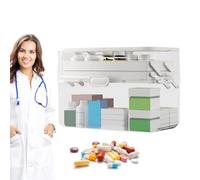 Scatola di memorizzazione medica con grande capacità, custodia multifunzionale, contenitore trasparente multi uso, organizer per carrello da viaggio più casa per protocolli, cosmetici, porta