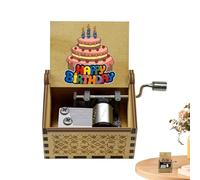 Scatola Di Musica In Legno - Crank Retro, Scatola Incisa | Accessorio Musicale Artigianale Con Melodia Incisa Durante Le Celebrazioni Di Compleanno, Decorazione Sentimentale Da Tavolo, Memoria