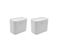 Scatola di palline di cotone per tamponi di cotone per trucco grigio, Set da 2 (grigio), 11.5cmx9.1cmx6.5cm, come descrizione