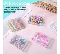 Scatola di perline da 24 pezzi, scatola di pastelli trasparenti per fasce