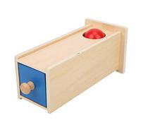 Scatola di Permanenza degli Oggetti, Giocattoli di Legno Montessori Baby Imbucare Box Giocattoli per Bambini Scatola di Monete in Legno Giocattoli Educativi Gioco(Cassetto rettangolare a sfera tonda)