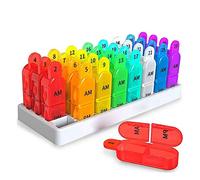 Scatola di pillola 2 volte al giorno, scatola di medicina, scatola di pillola 7 giorni, scatola di medicina con 32 scomparti per pillole vitaminiche, mattina mezzogiorno viaggio serale con un semplice