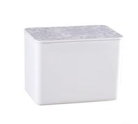 Scatola di plastica con coperchio ribaltabile e porta salviettine umidificate, contenitore multiuso per bagno, soggiorno, ufficio, ristorante, robusta organizer da tavolo (bianco-B)