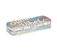 Scatola di plastica per matite con motivo vintage Summer Vibes, custodia rigida per penne a doppio ponte con coperchio a scatto
