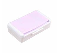 Scatola di plastica per matite, grande capacità, a due piani, per articoli di cancelleria per oggetti artistici e artigianali, forniture per ufficio scolastico, rosa, 20.5 x 12.5 x 6cm, Semplice