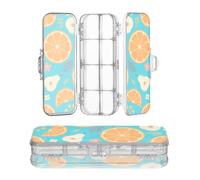 Scatola di plastica progettata per matite Berry Orange Pera Floral Texture Blu