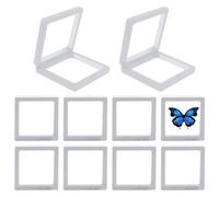 Scatola di presentazione galleggiante 3D, cornice galleggiante 3D per gioielli | 10 pezzi espositore trasparente per gioielli, custodia galleggiante | Supporto per supporto campione domestico